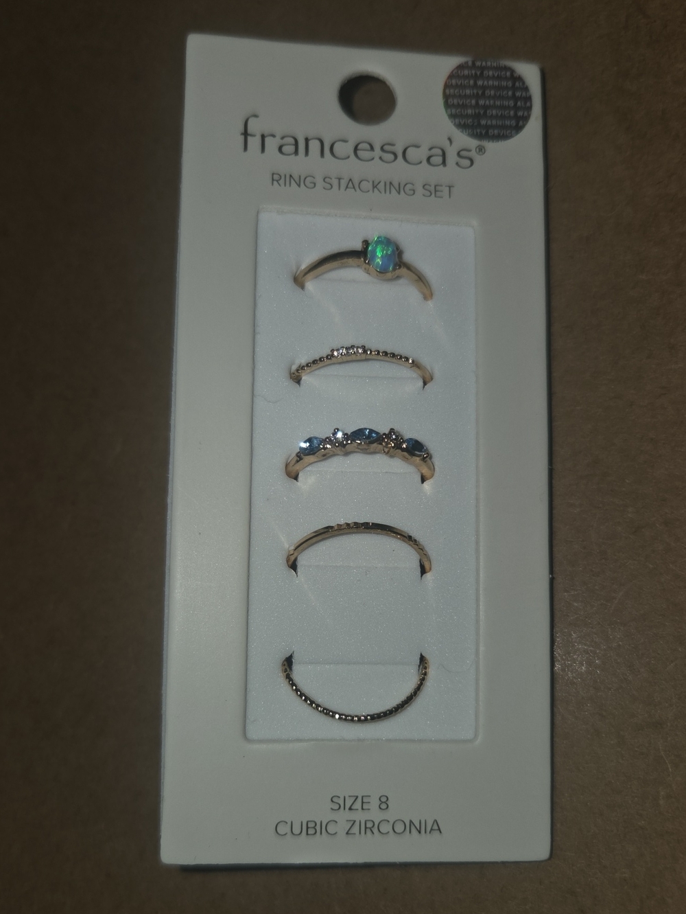 francesca's Gold Tone Cubic Zirconia Ring Stacking Set - Gold